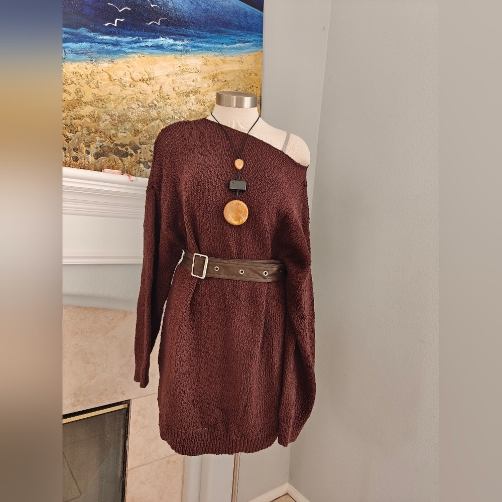 Women's Brown Sweater Dress